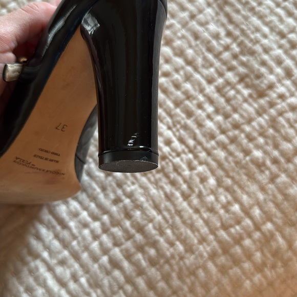 Nicole Brundage for Furla black patent Italian leather heels Euro 37 - Picture 9 of 9